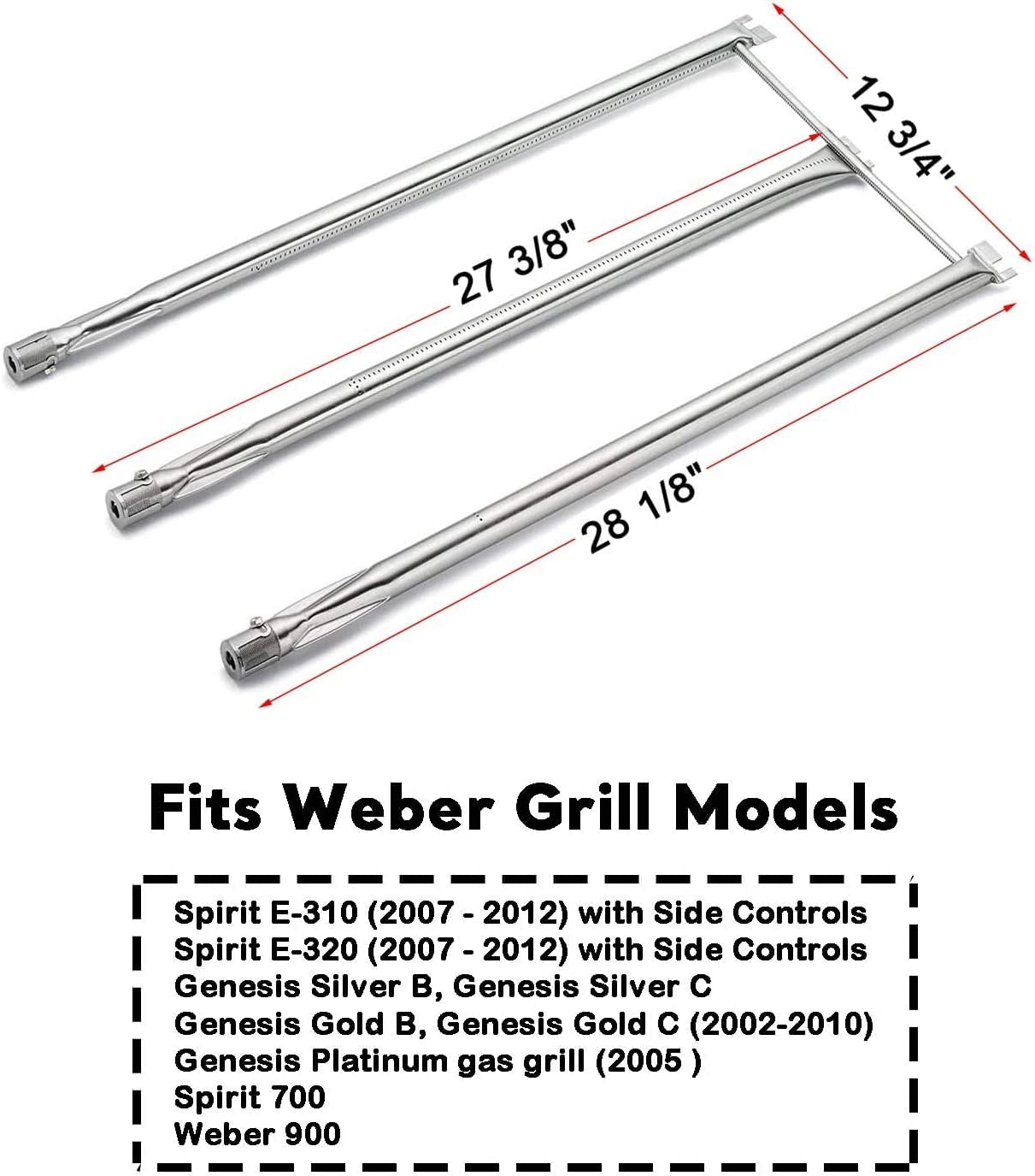 Uniflasy stainless steel grill burner tubes and flavorizer bars