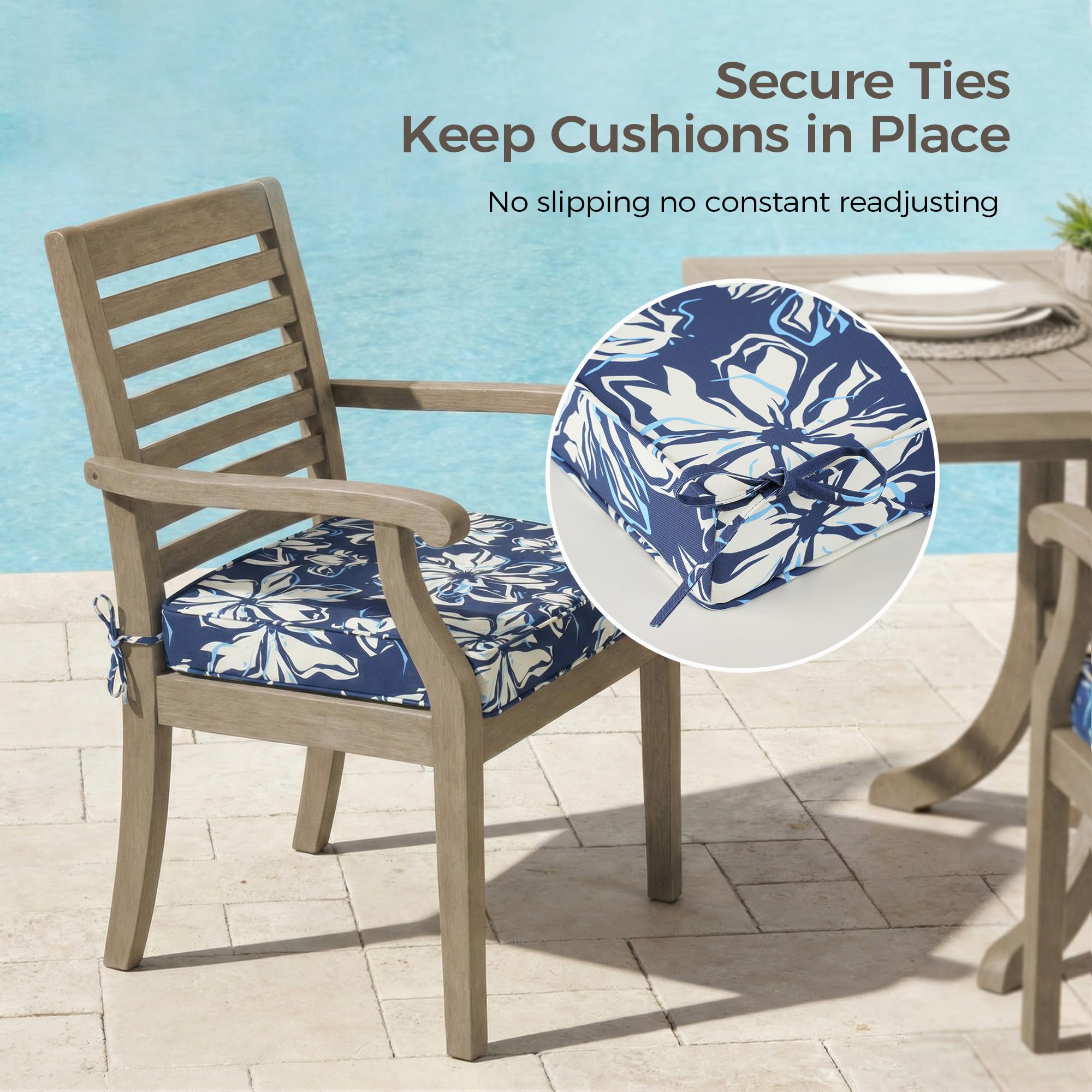 UNIKOME Outdoor Chair Cushion dimensions 19" x 19" x 3"