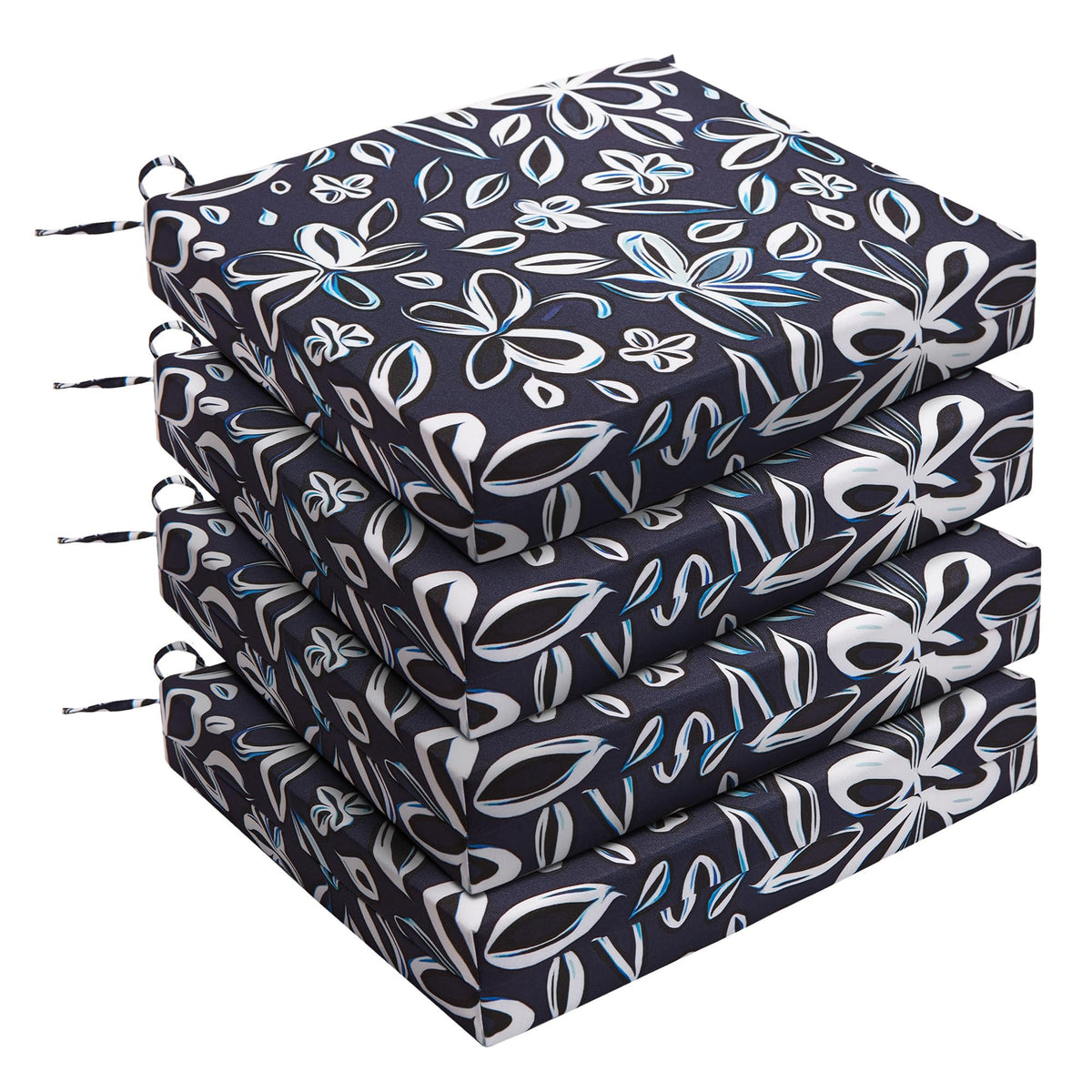 UNIKOME Outdoor Chair Cushion Navy/White front view