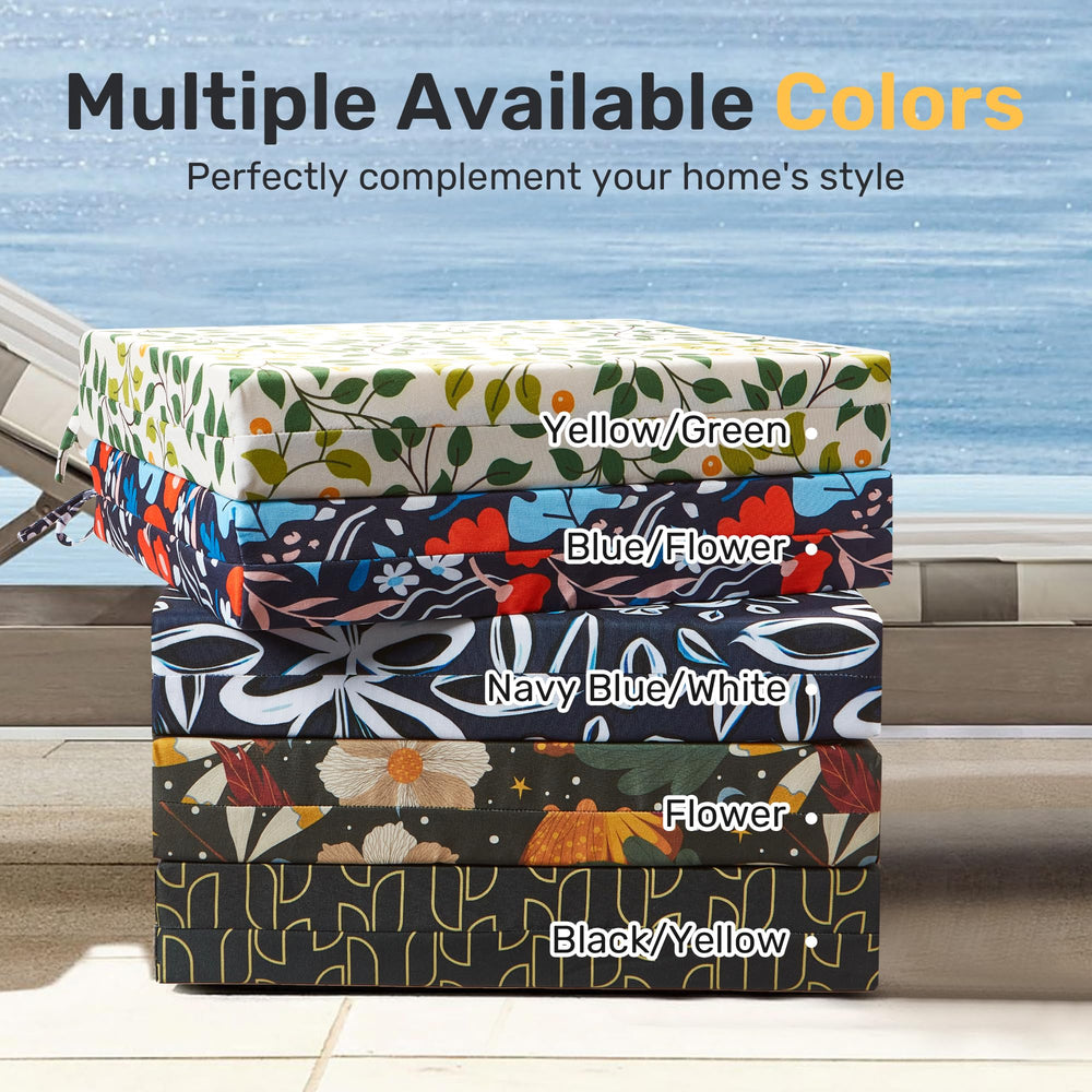 UNIKOME Outdoor Chair Cushion Navy/White set of four