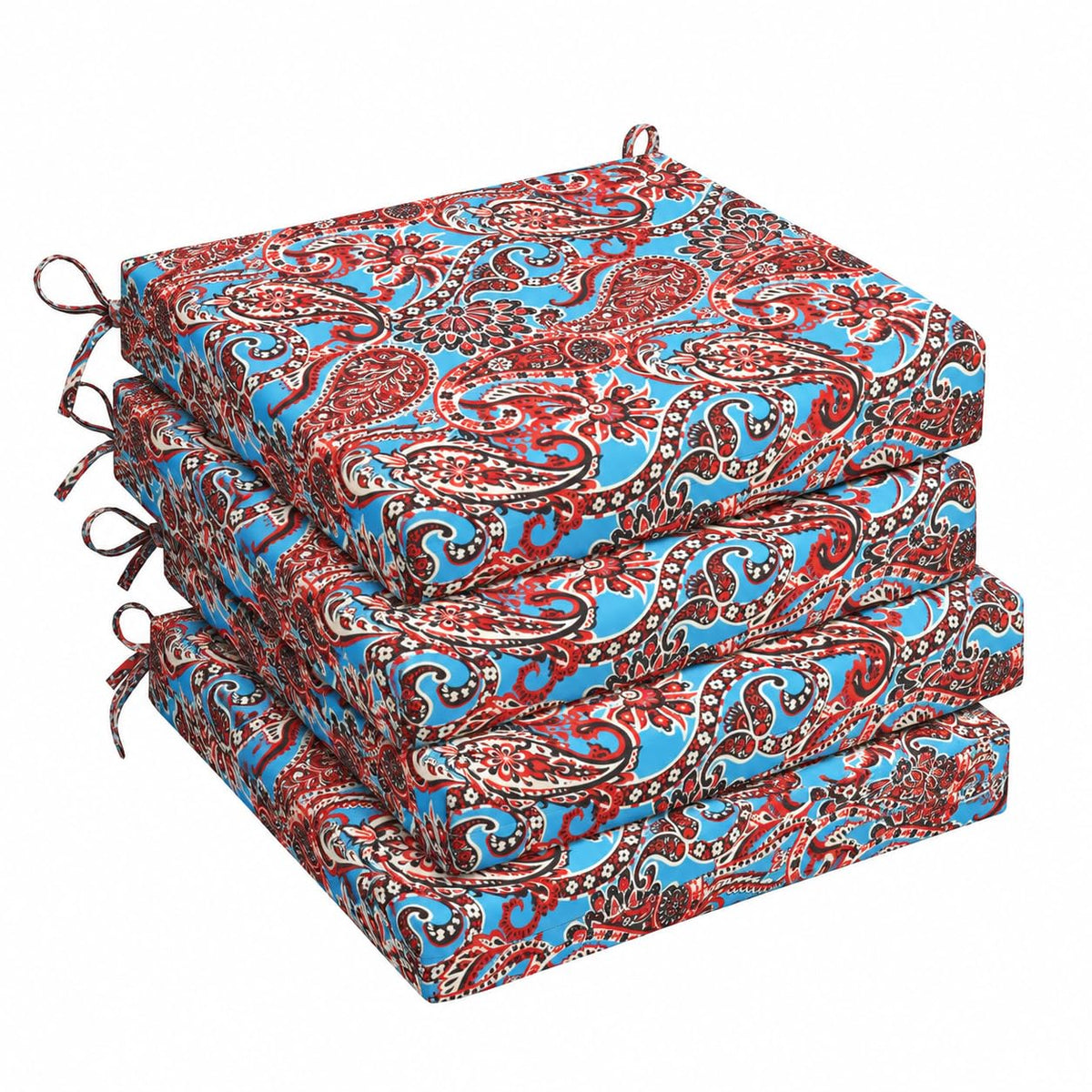 UNIKOME Outdoor Chair Cushion pack of 4 in brown paisley