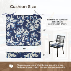 UNIKOME Outdoor Chair Cushion Set of 4 side view showing piped edges