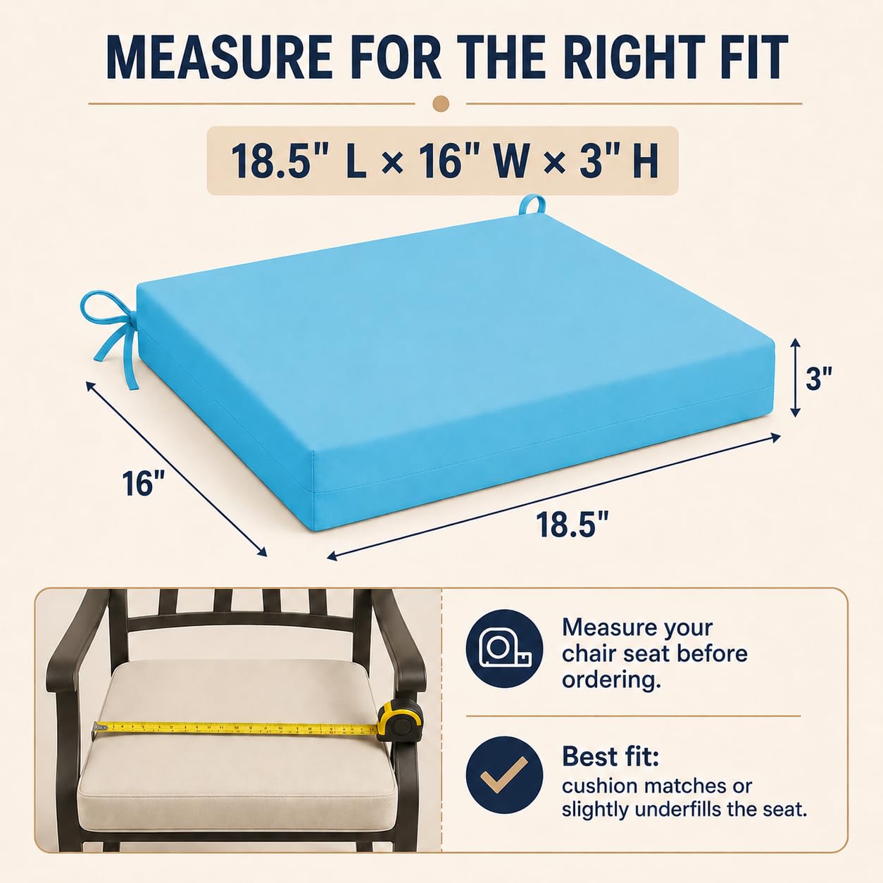 UNIKOME Outdoor Chair Cushions on patio chairs