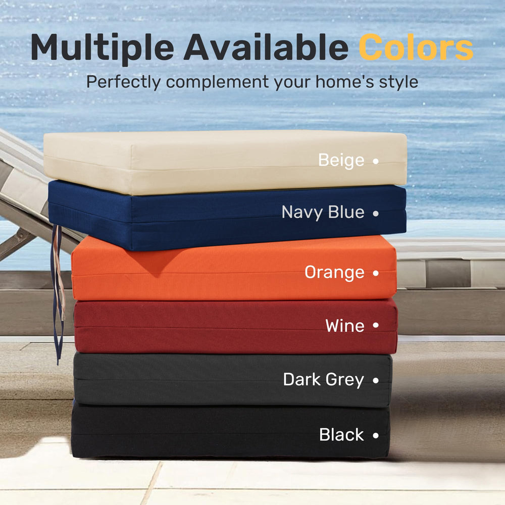 UNIKOME Outdoor Chair Cushions Pack of 4, 19"x19"x3", Black