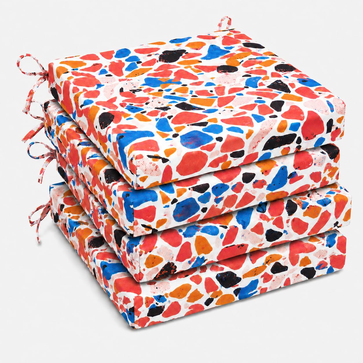 UNIKOME Outdoor Chair Cushions Pack of 4 in Petal Stone, front view