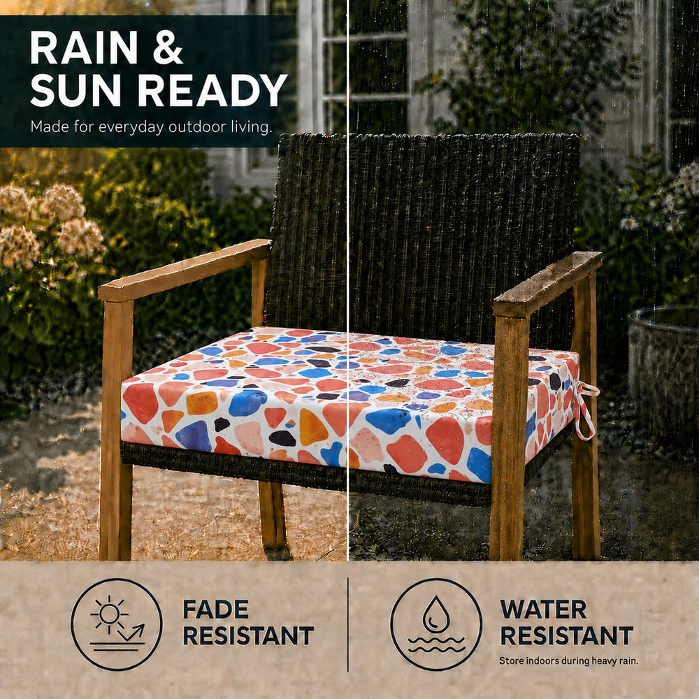 UNIKOME Outdoor Chair Cushions showing slip-resistant straps