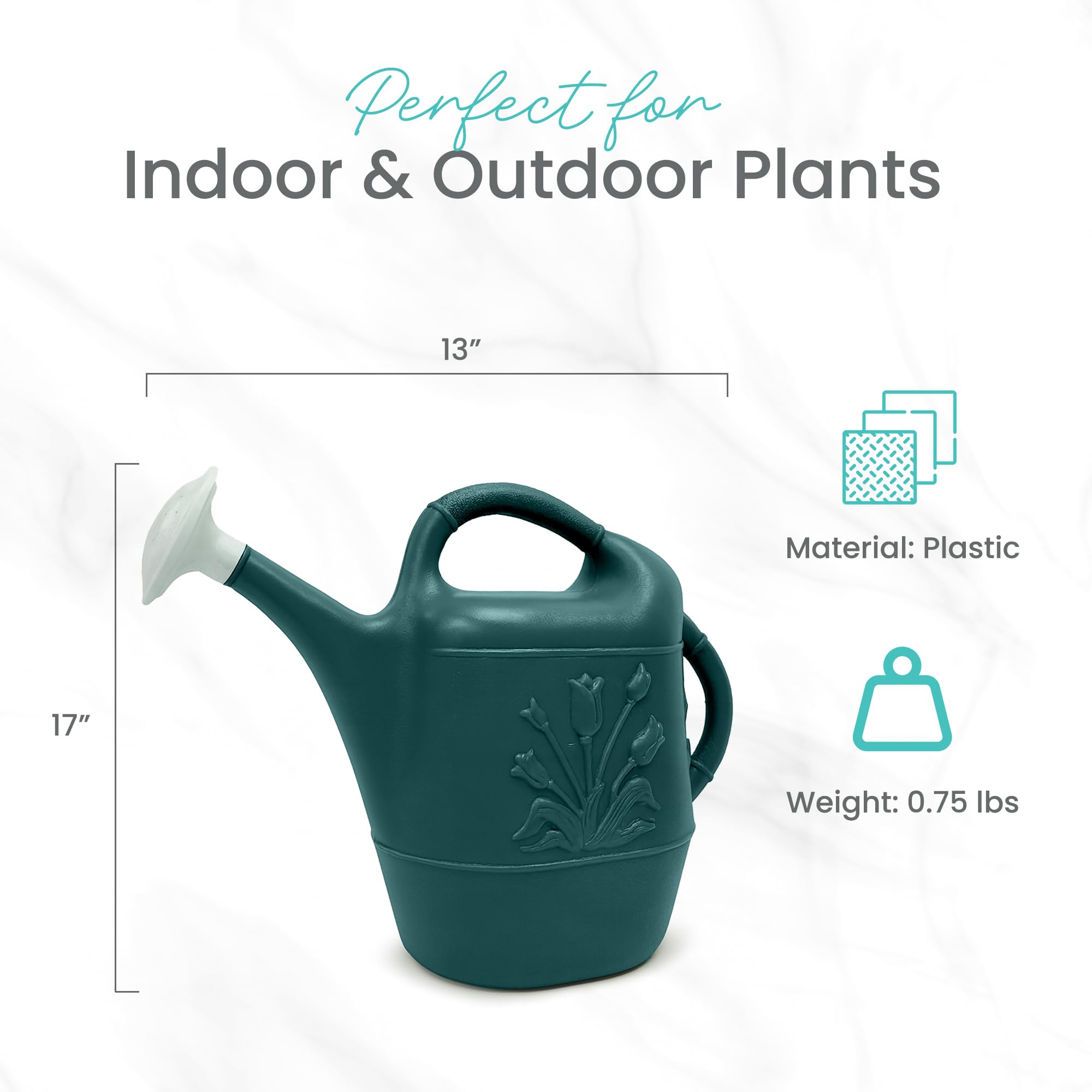 Union Products Watering Can sitting on a garden bed
