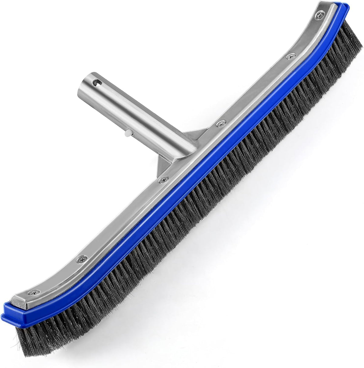 Unipool 18-inch heavy duty pool brush front view with stainless steel wire bristles
