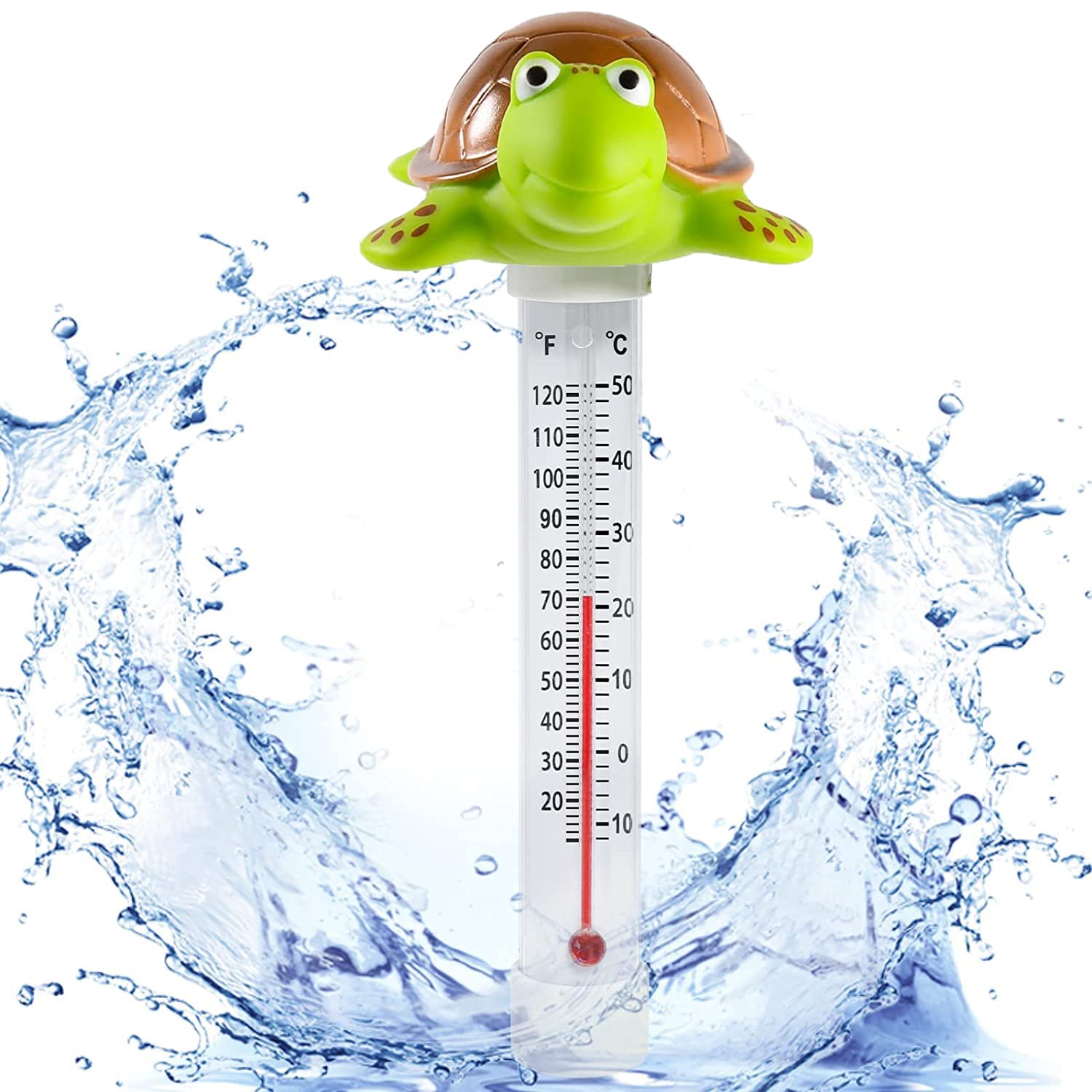 Unipool Floating Pool Thermometer with Turtle design front view