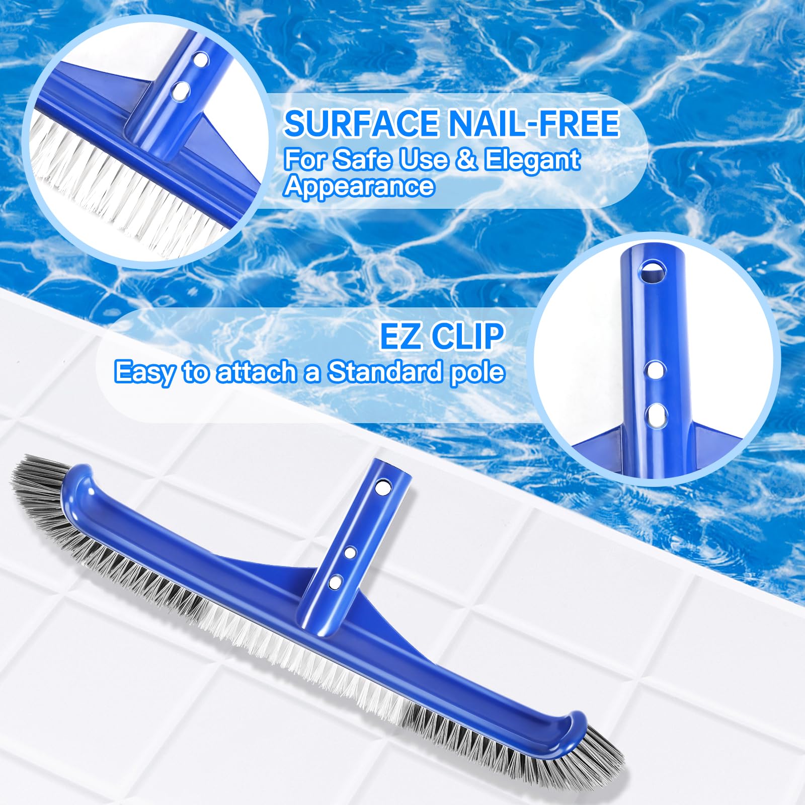 Unipool Pool Brush attached to a standard pool pole
