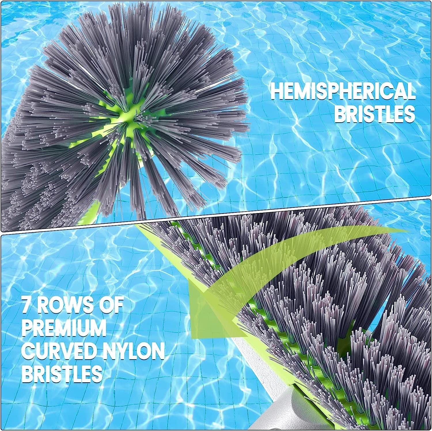 Unipool pool brush attached to a standard pool pole