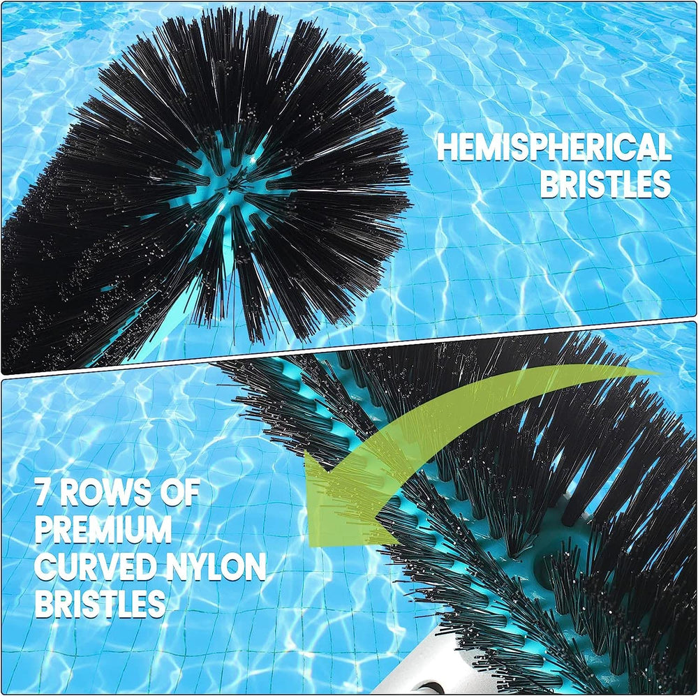 Unipool pool brush handle and attachment clips