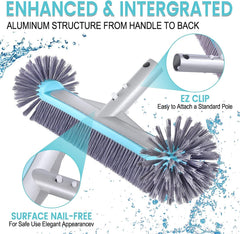 Unipool pool brush head attached to a standard pool pole