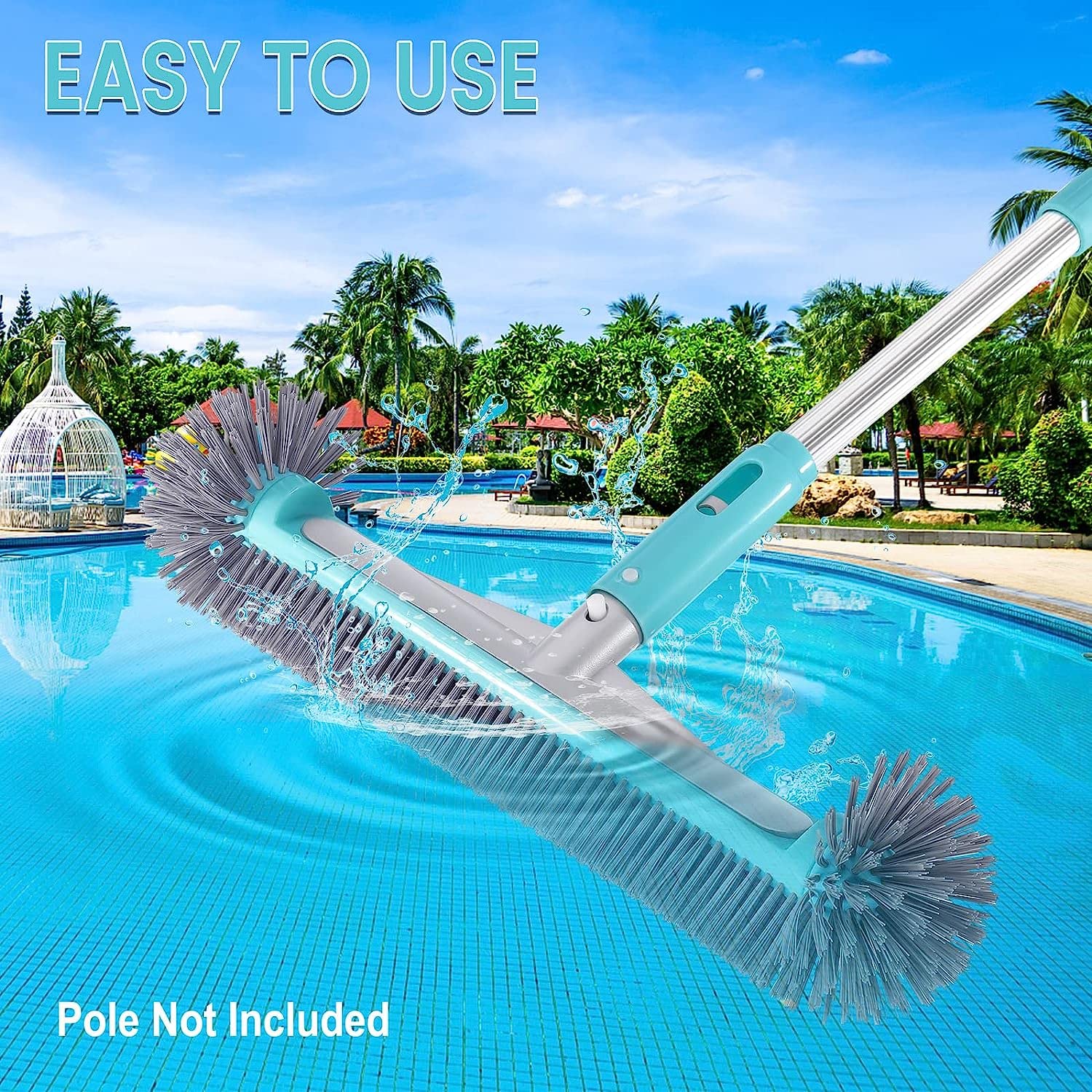 Unipool pool brush head in action cleaning pool walls