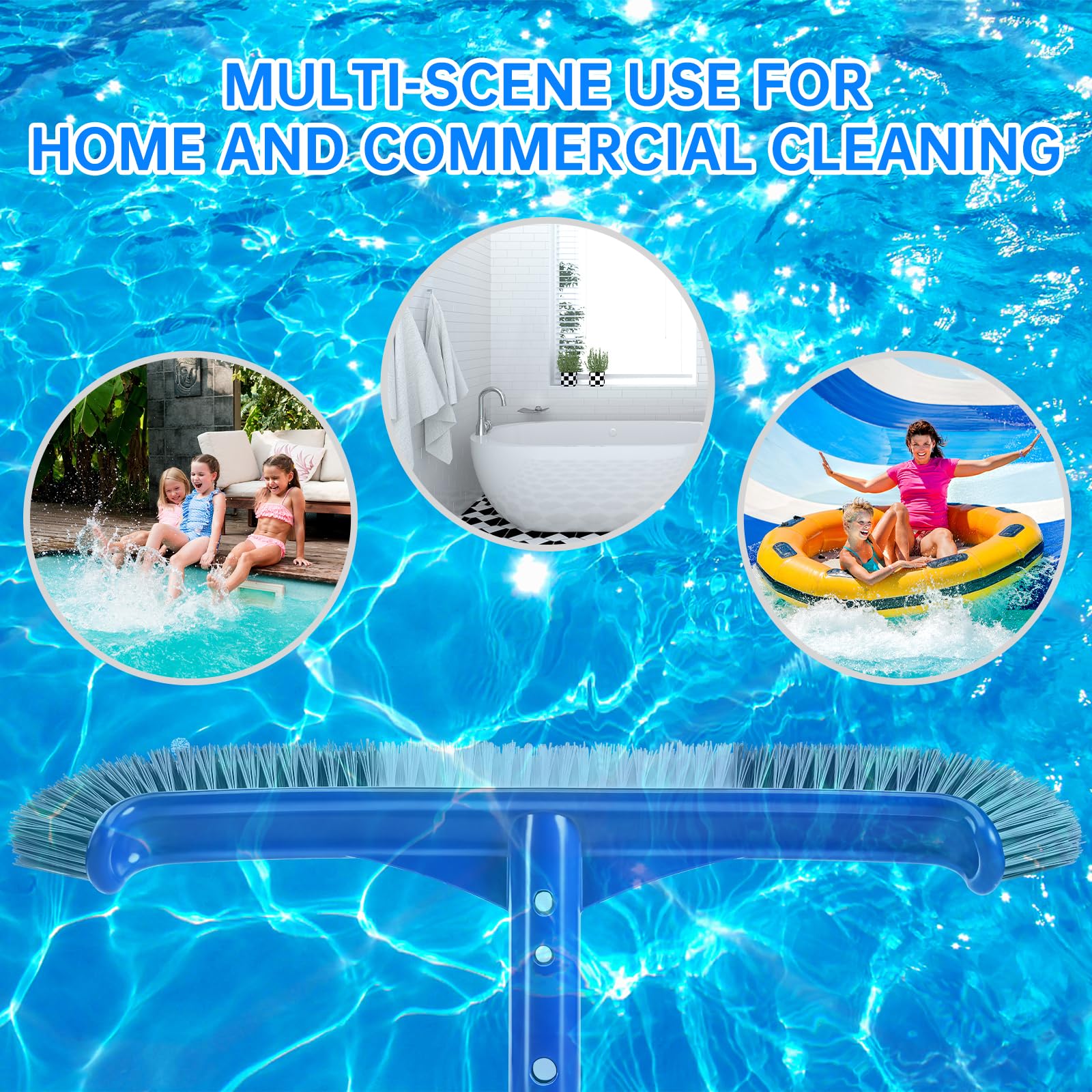 Unipool Pool Brush in use on pool tiles