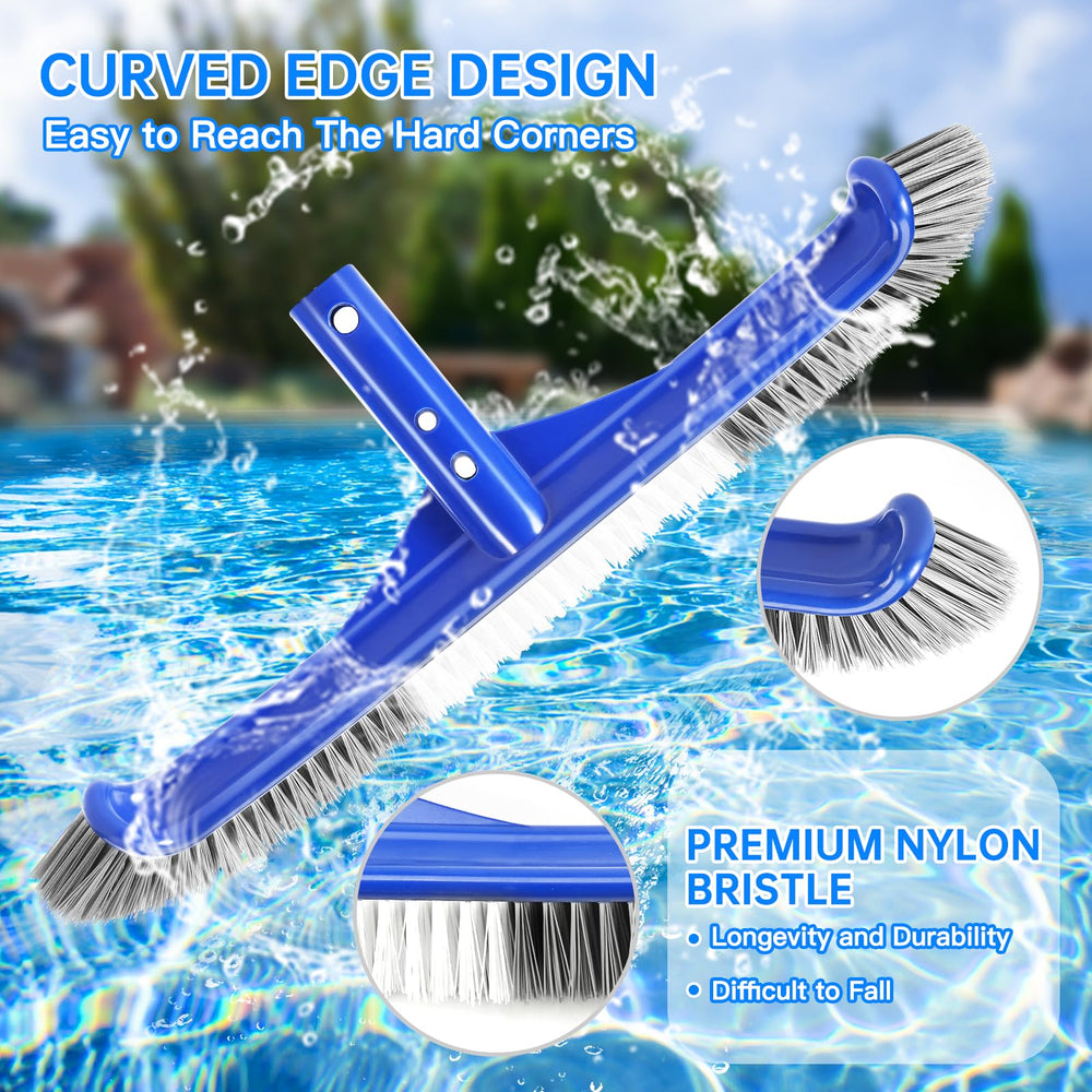 Unipool Pool Brush showing curved edges for corner cleaning