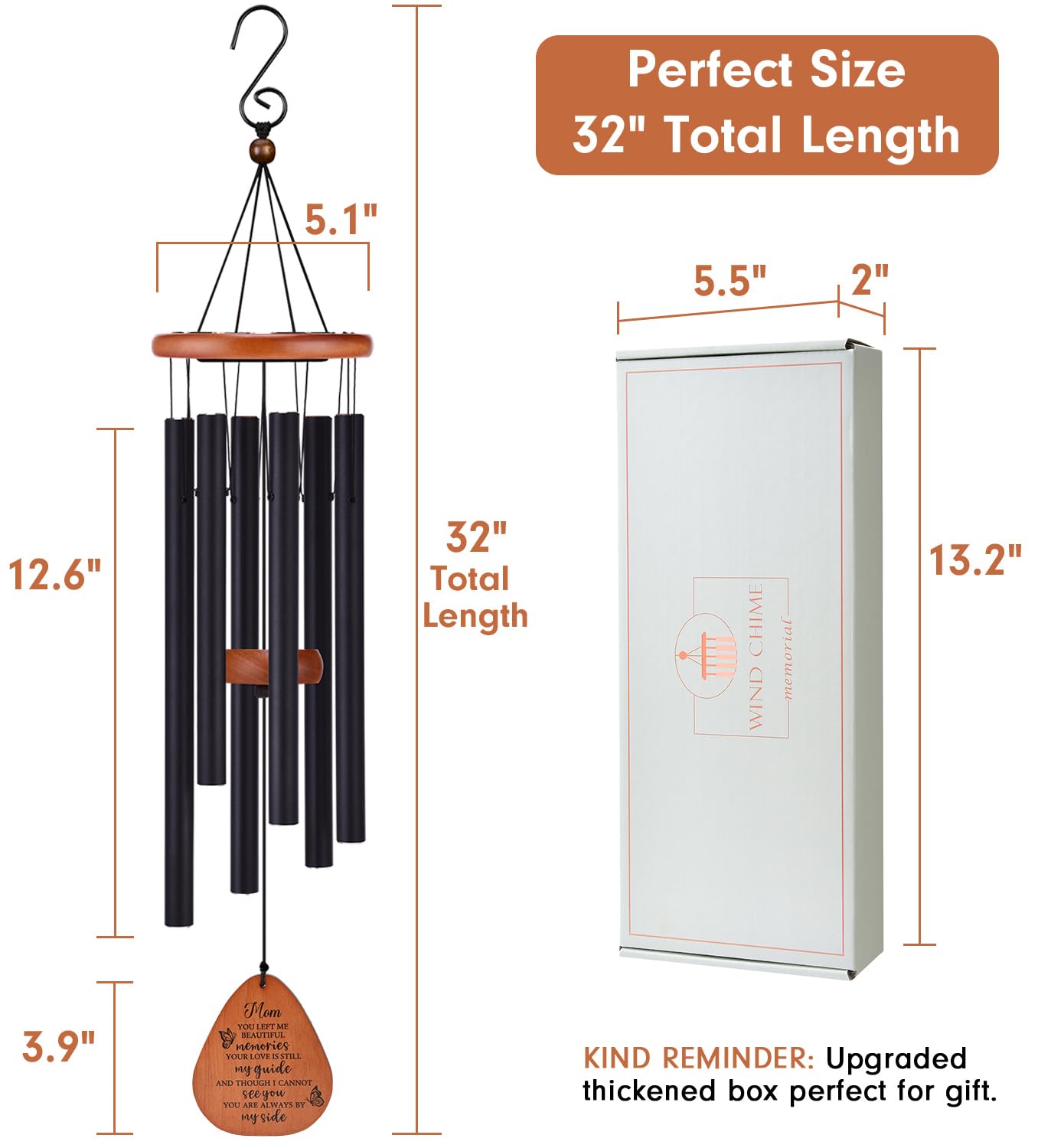 Unique teardrop design of AMBOBE wind chimes