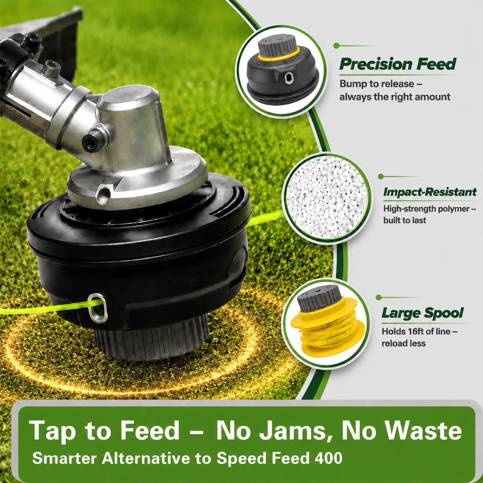 Universal Bump Feed Trimmer Head with hardware kit