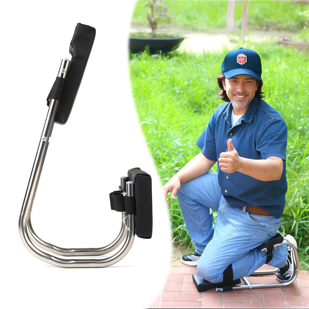 Unmake Ergonomic Knee Seat front view in silver