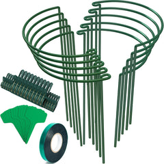 Unves 10 Pack Plant Support Stakes with green coating