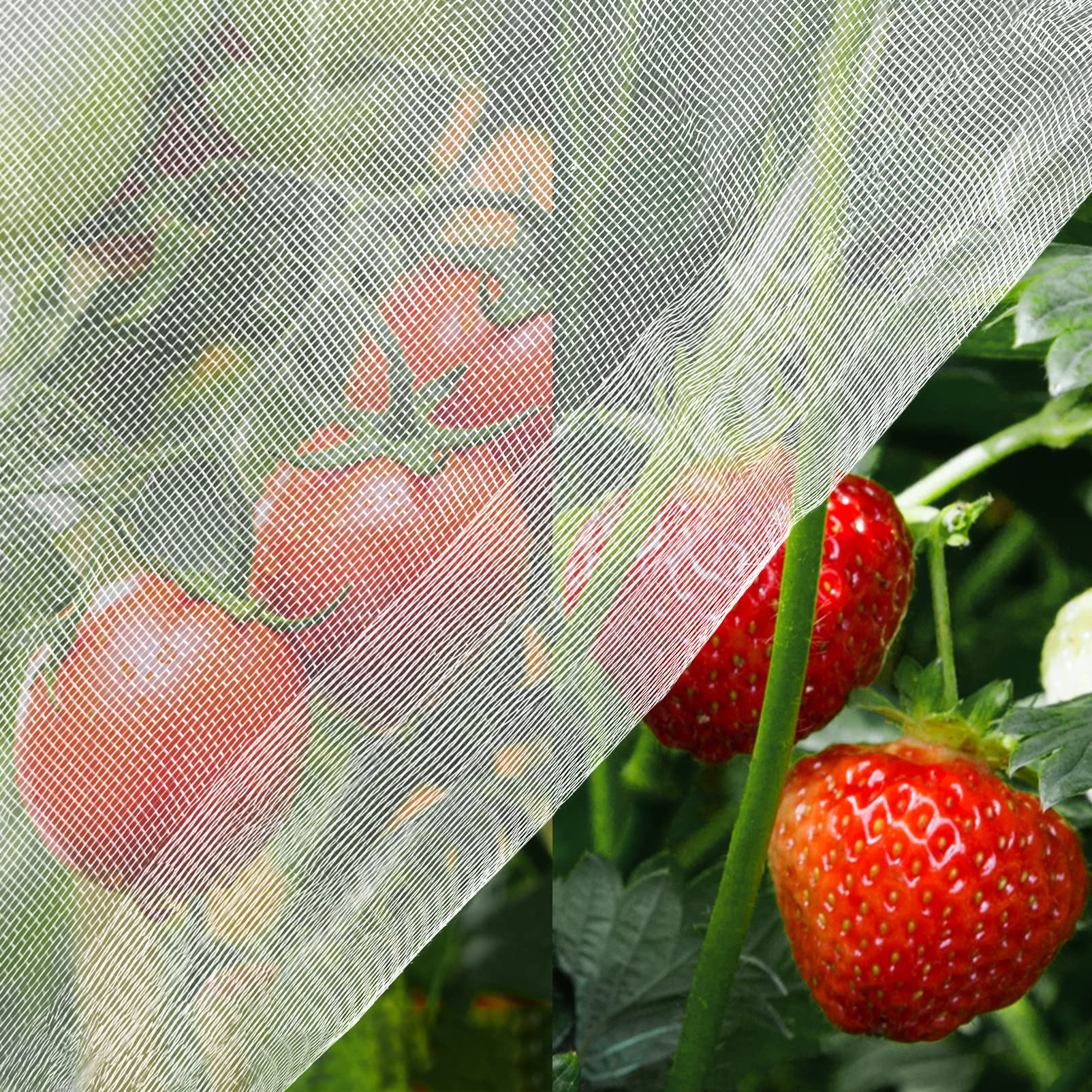 Unves 10' x 30' garden netting in white for plant protection