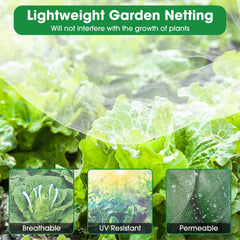Unves Garden Netting in use over vegetable garden