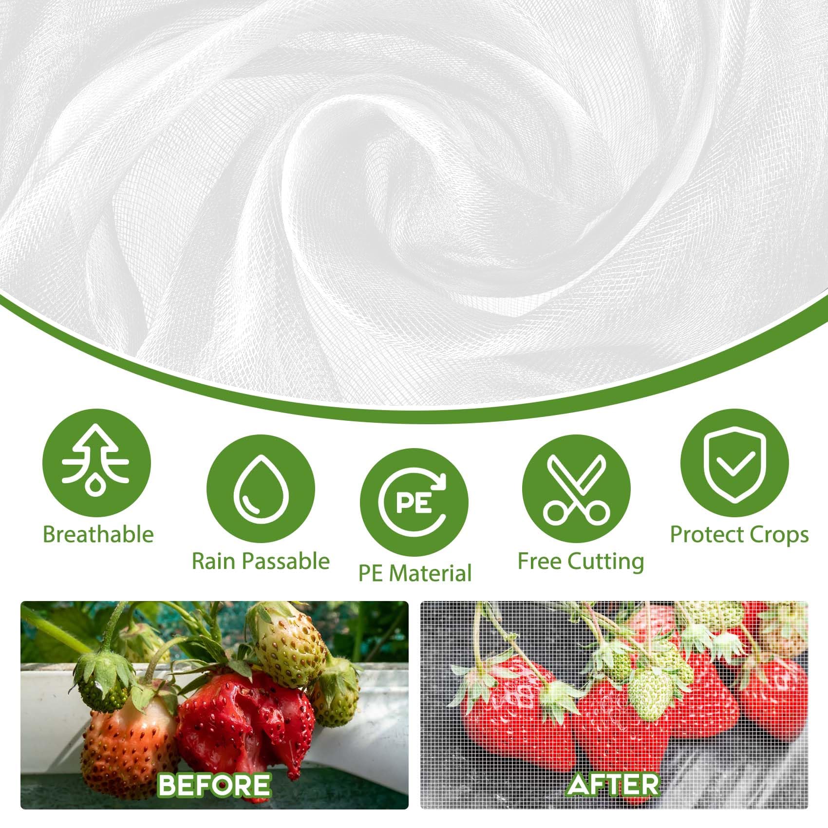 Unves Garden Netting UV resistant feature demonstration