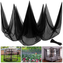 Unves Mosquito Netting 10 x 39 ft black net front view