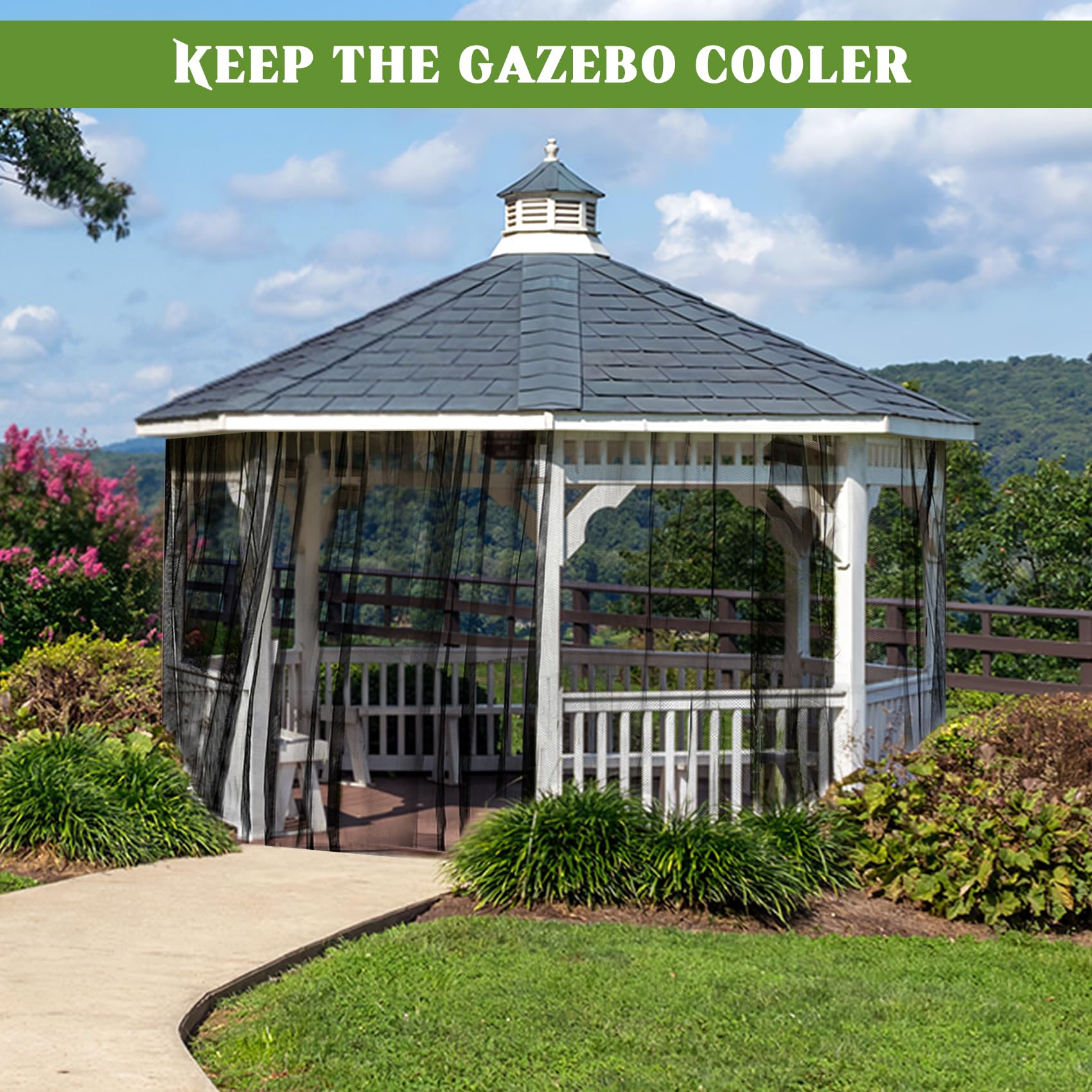 Unves Mosquito Netting used in a garden pavilion