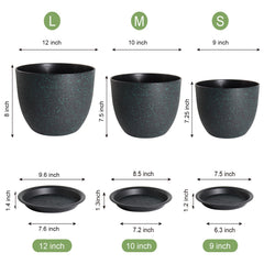 UOUZ 10-inch plant pot with drainage holes and saucer
