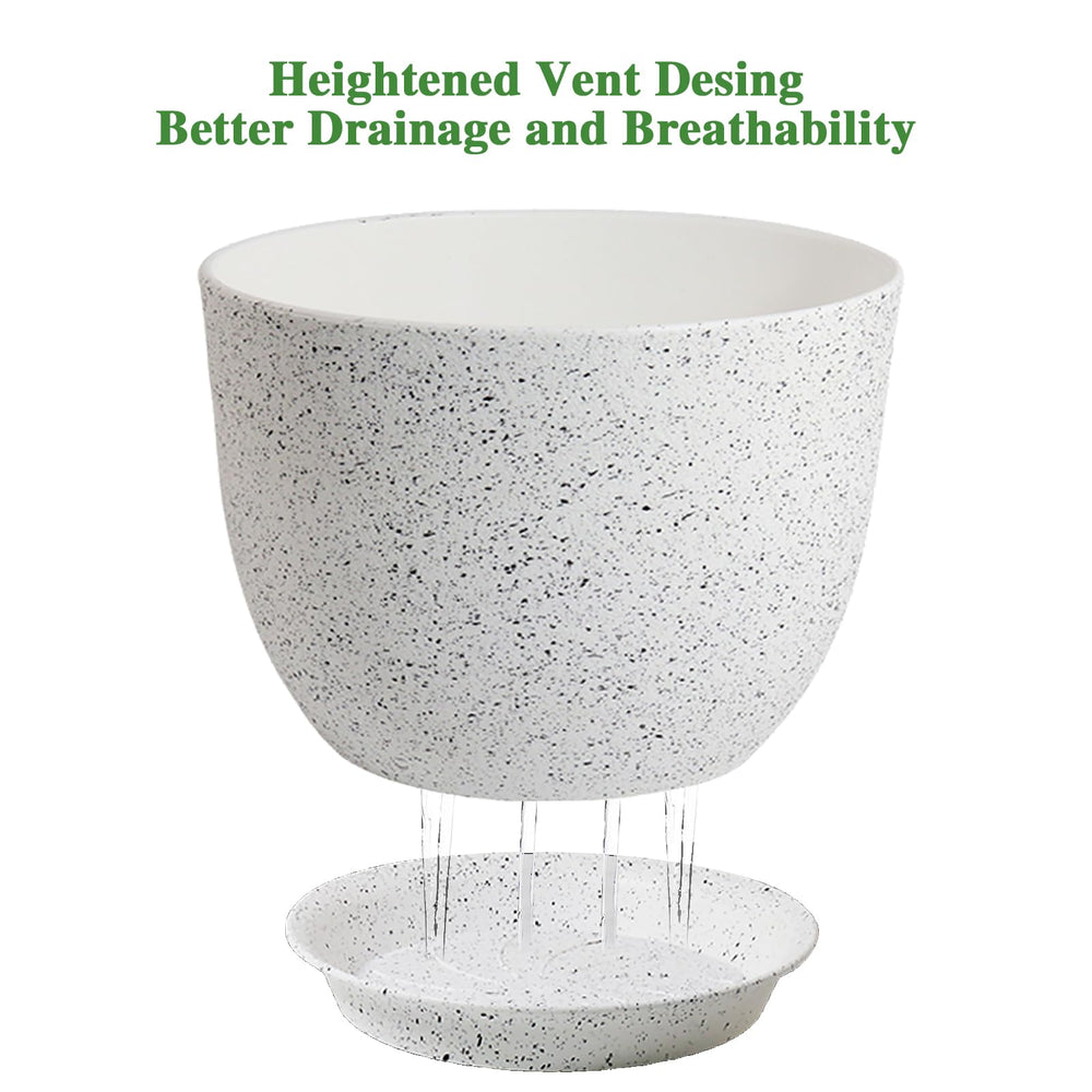 UOUZ 12-inch plant pot with detachable saucer
