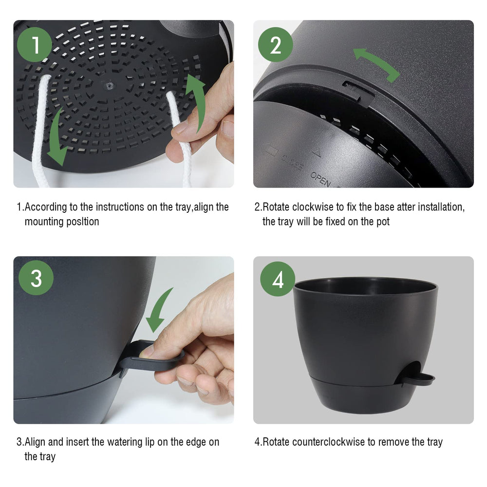 UOUZ 12 inch planter with 60oz reservoir detail
