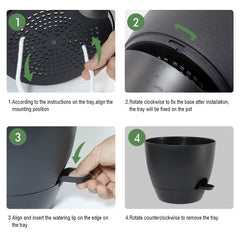 UOUZ 12 inch planter with 60oz reservoir detail