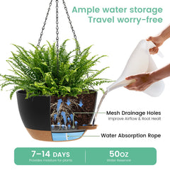UOUZ 13-inch planter with sturdy rust-resistant chain