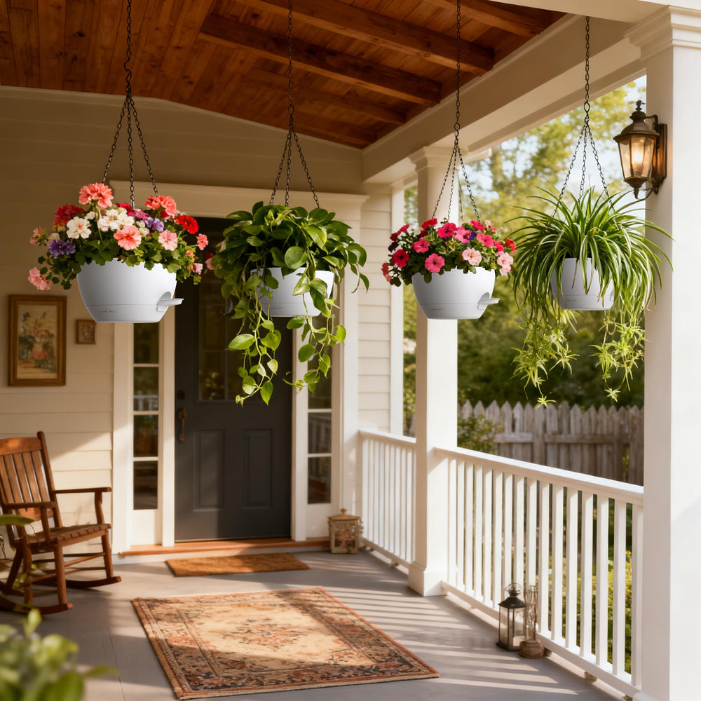 UOUZ 8-inch hanging planter lifestyle scene in garden
