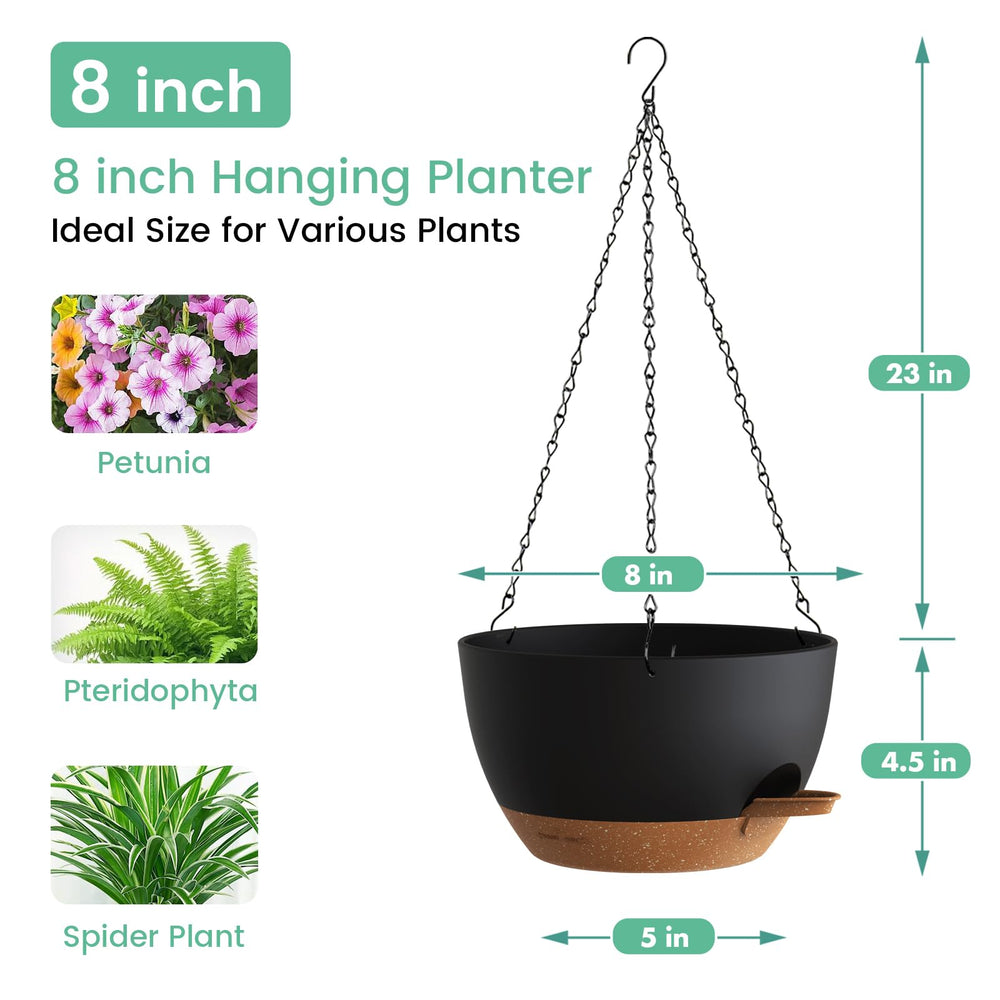UOUZ 8 Inch Hanging Planter showcasing drainage system