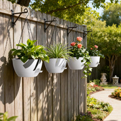 UOUZ 8-inch hanging planter with removable tray and drainage holes