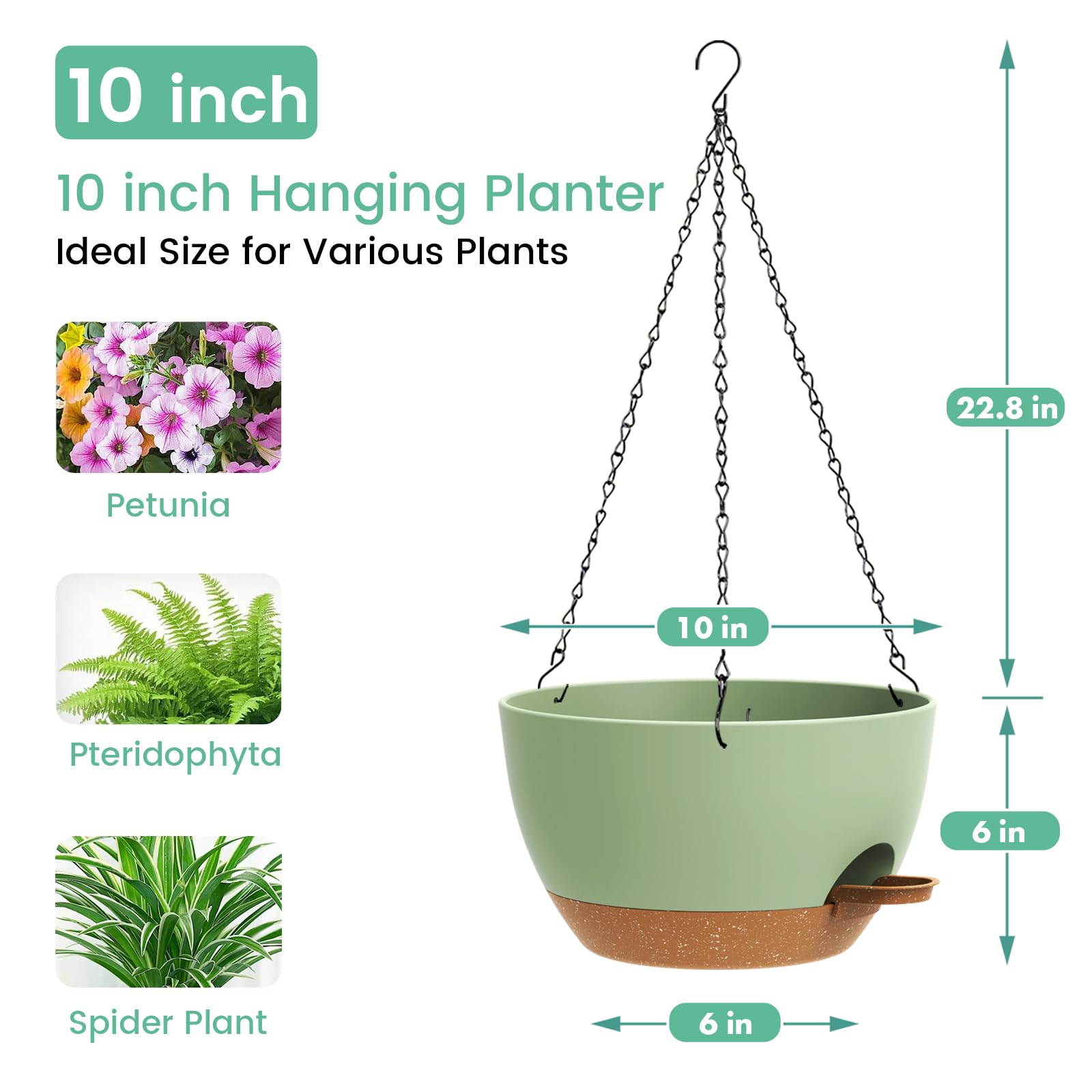 UOUZ hanging planter displaying drainage holes at the base