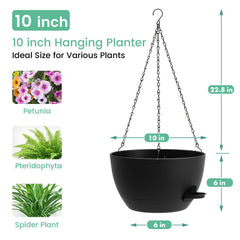 UOUZ hanging planter with cotton wicking ropes and drainage holes