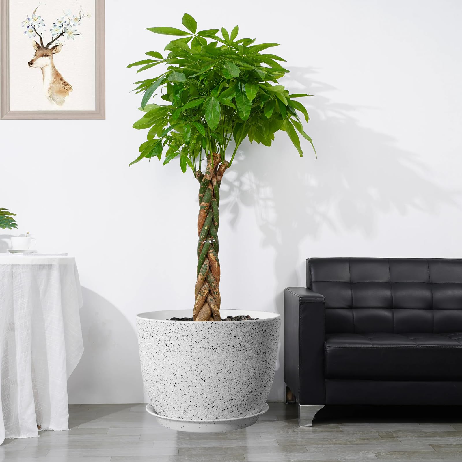 UOUZ large plant pot showcasing its granite texture