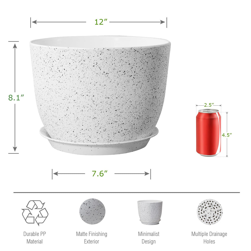 UOUZ large plant pot showing grid-shaped drainage holes