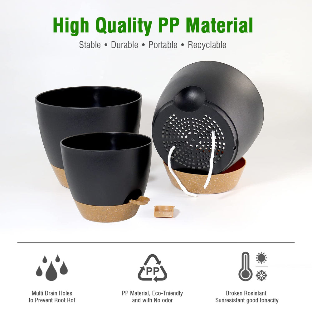 UOUZ large self watering pot with plants in living room