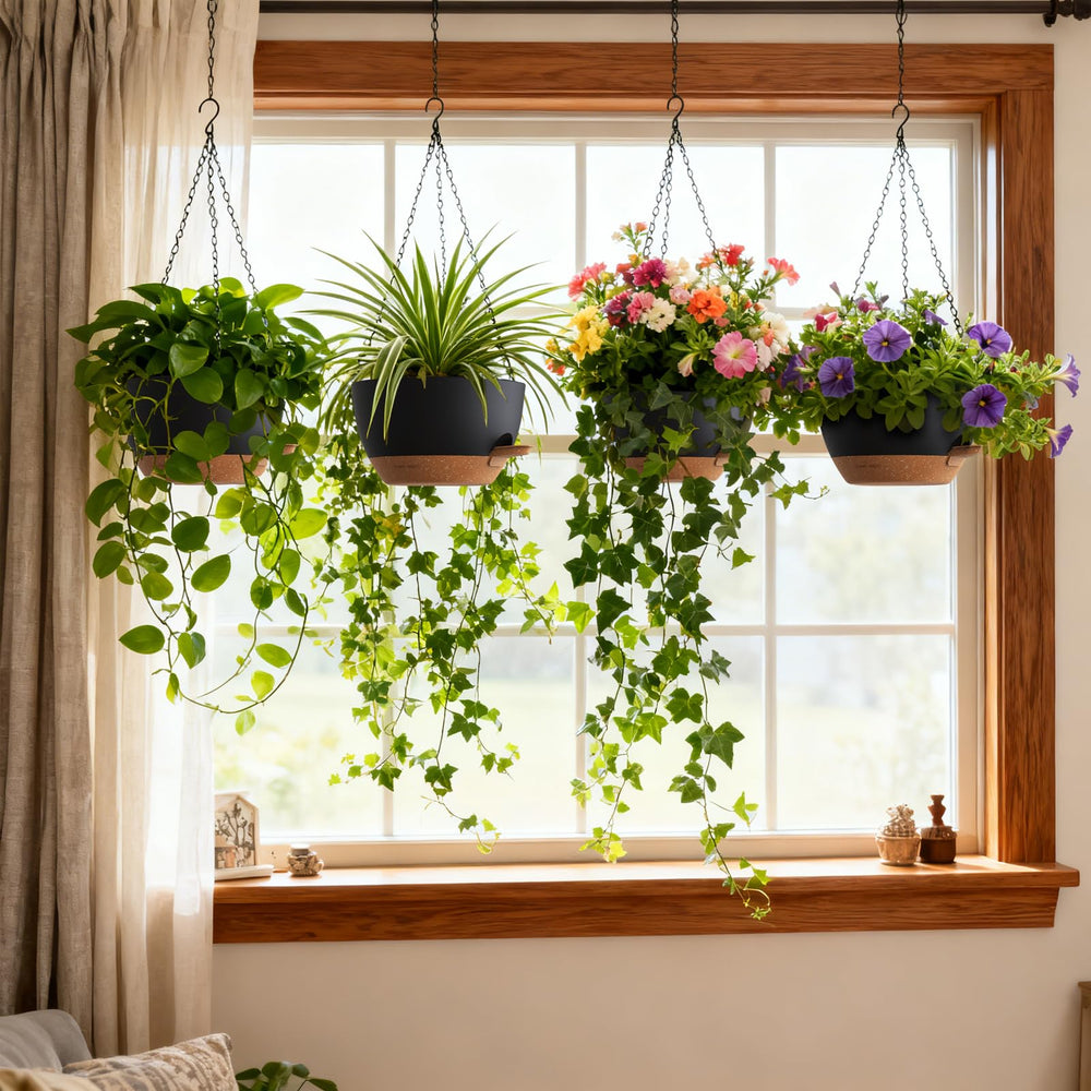 UOUZ self-watering hanging planter with removable tray