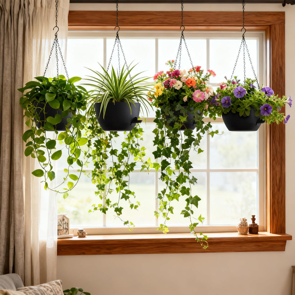 UOUZ self-watering planter featuring a strong metal chain