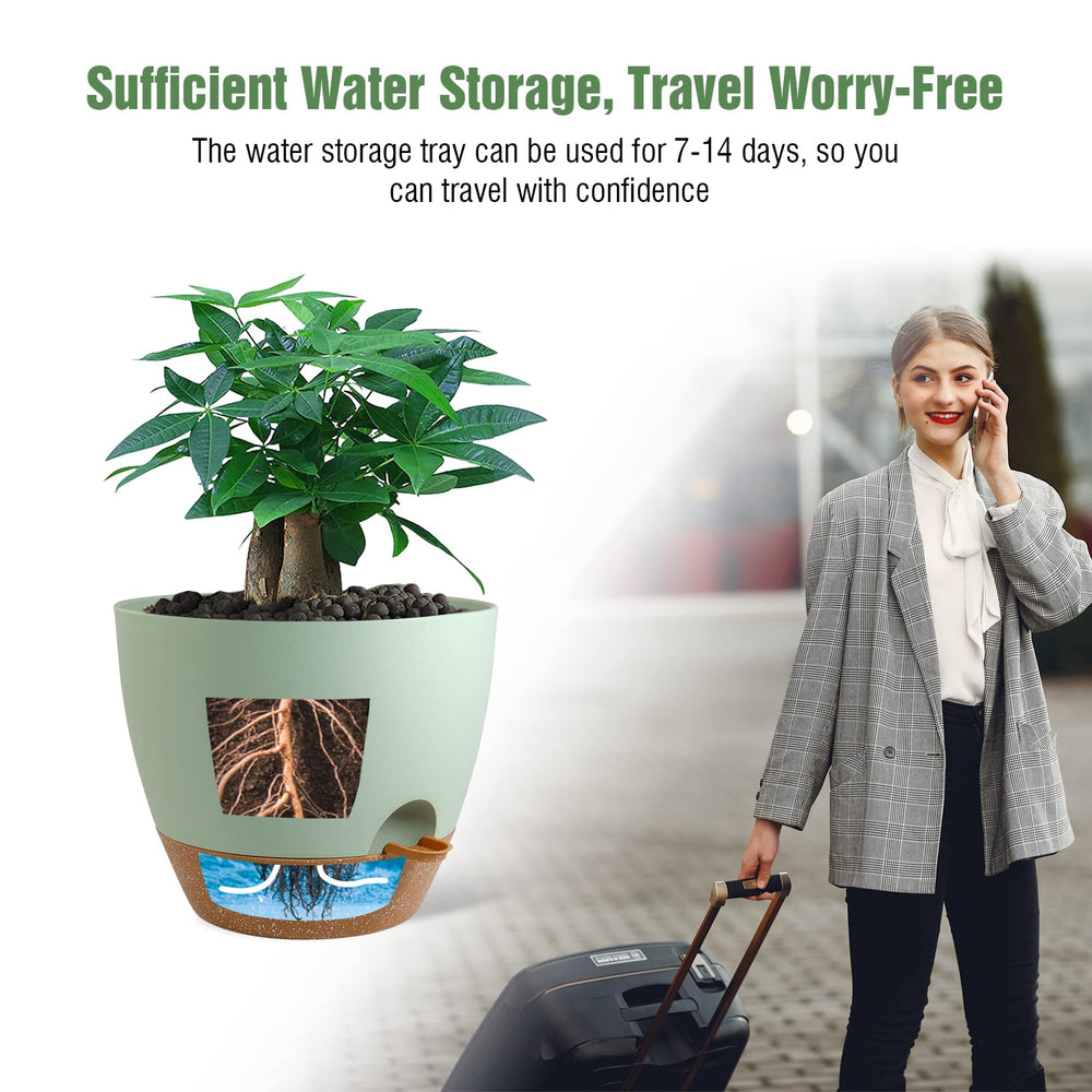 UOUZ self watering pot showing deep reservoir