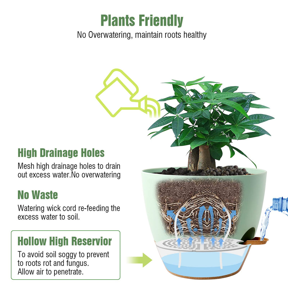 UOUZ self watering pot with removable tray