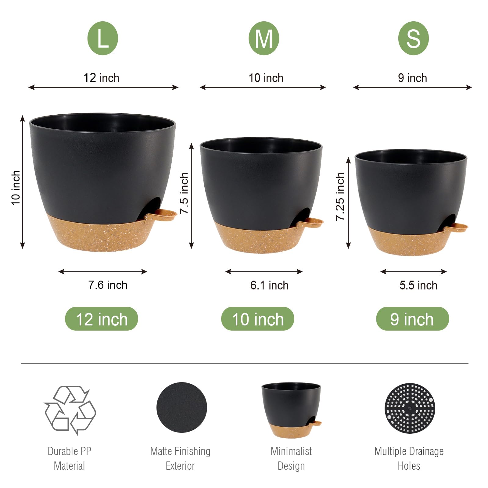 UOUZ self watering pot with removable watering feeder showing bottom watering feature