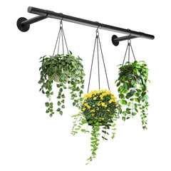 Uoveya Hanging Planters Rod 47.5In black metal holder side view