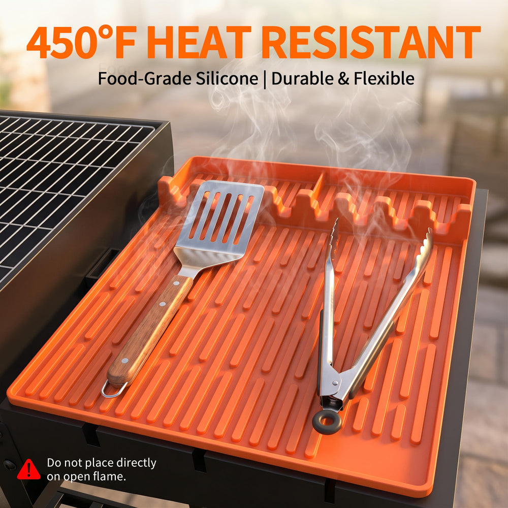 Uozuke Silicone Grill Mat dimensions displayed with measuring tape