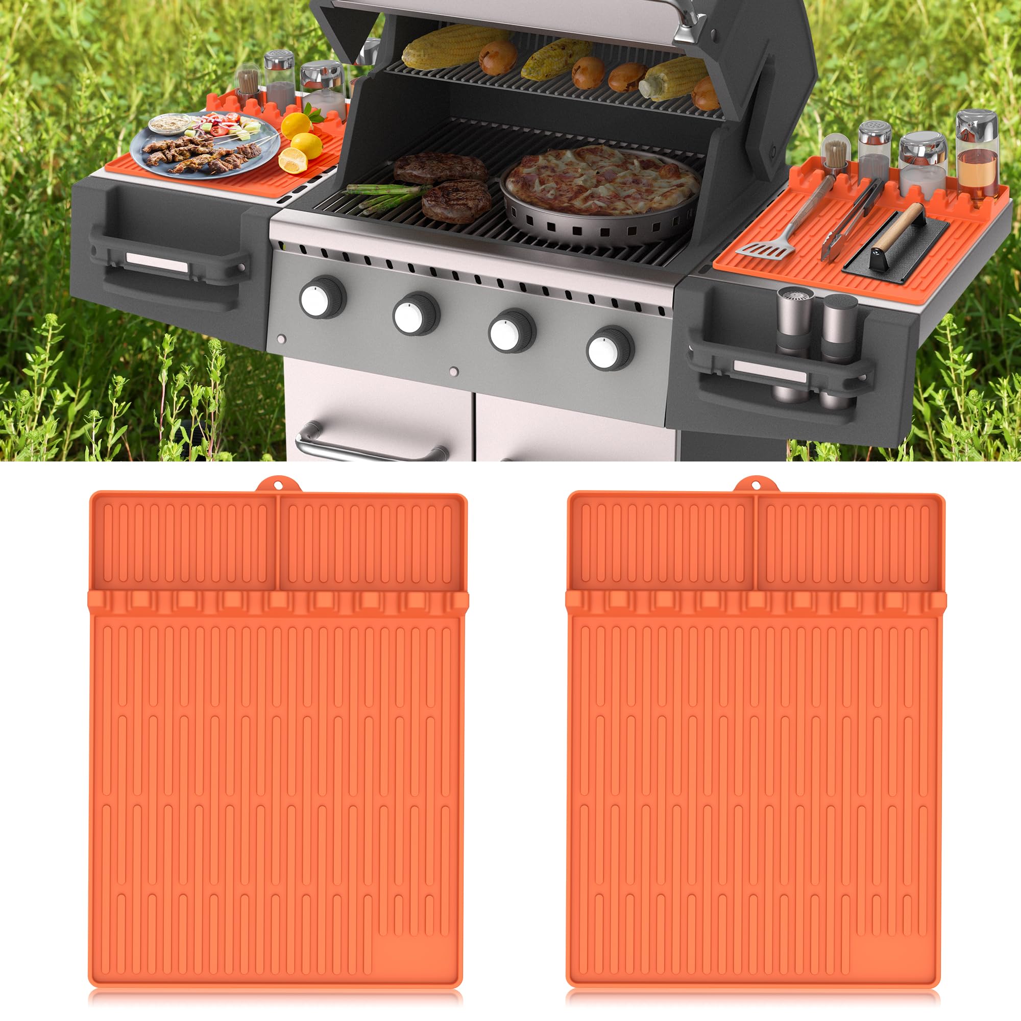 Uozuke Silicone Grill Mat front view with 8 slots
